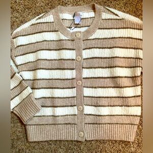 Design history Large cardigan. White, Tan with clear sequins!